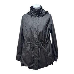 A New Day Hooded Rain Jacket M Water-Resistant Coat, Toggle Waist, Packable Hood